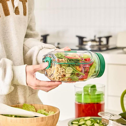 Alluxess Premium Leak-Proof Salad Container With Side Opening For Office, Travel & Outdoors.