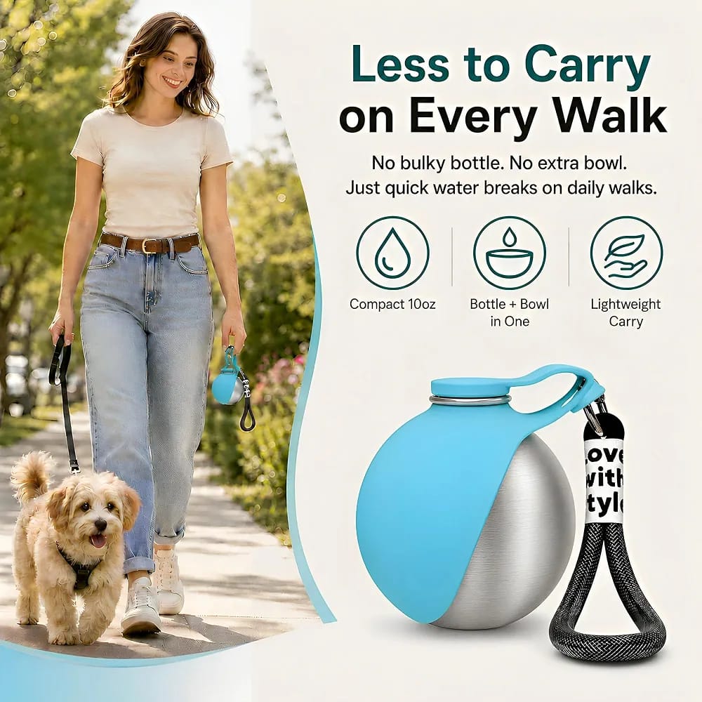 ALLUXESS Portable Pet Water Bottle | Leakproof Dog & Cat Water Bottle for Walks, Travel & Outdoor Adventures