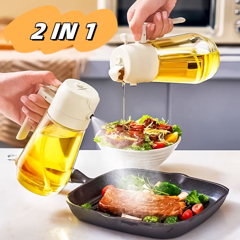 Alluxess 2-in-1 Oil Sprayer Bottle – Spray & Pour Control for Healthier Meals