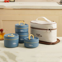 Blue Set – 4 Pieces (2 Small + 2 Large) + FREE Thermos Bag