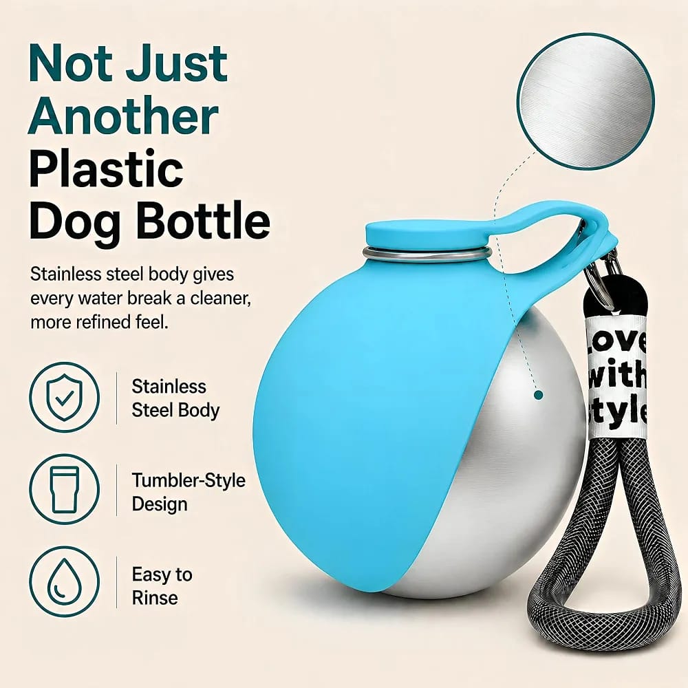ALLUXESS Portable Pet Water Bottle | Leakproof Dog & Cat Water Bottle for Walks, Travel & Outdoor Adventures