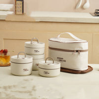Beige Set – 4 Pieces (2 Small + 2 Large) + FREE Thermos Bag