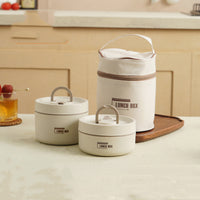 Beige Set – 2 Pieces (1 Small + 1 Large) + FREE Thermos Bag
