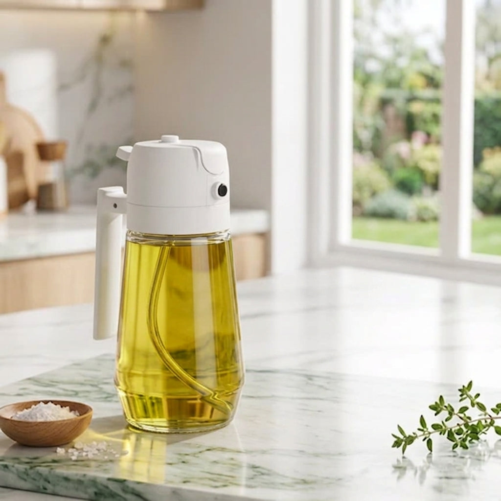 Alluxess 2-in-1 Oil Sprayer Bottle – Spray & Pour Control for Healthier Meals
