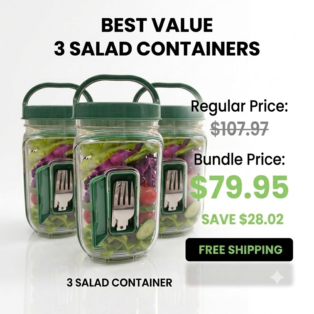 Alluxess Premium Leak-Proof Salad Pod Container