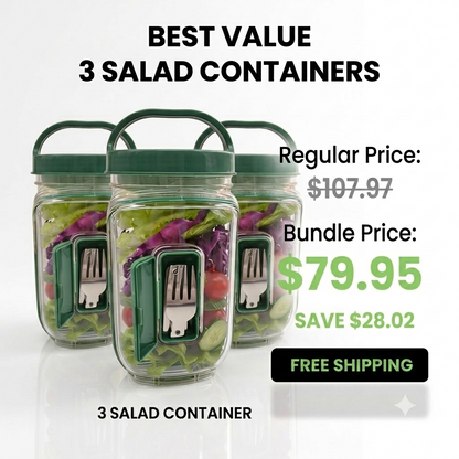 Alluxess Premium Leak-Proof Salad Pod Container