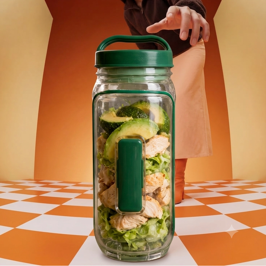 Alluxess Premium Leak-Proof Salad Pod Container