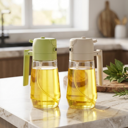 Alluxess 2-in-1 Oil Sprayer Bottle – Spray & Pour Control for Healthier Meals
