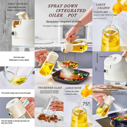 Alluxess 2-in-1 Oil Sprayer Bottle – Spray & Pour Control for Healthier Meals