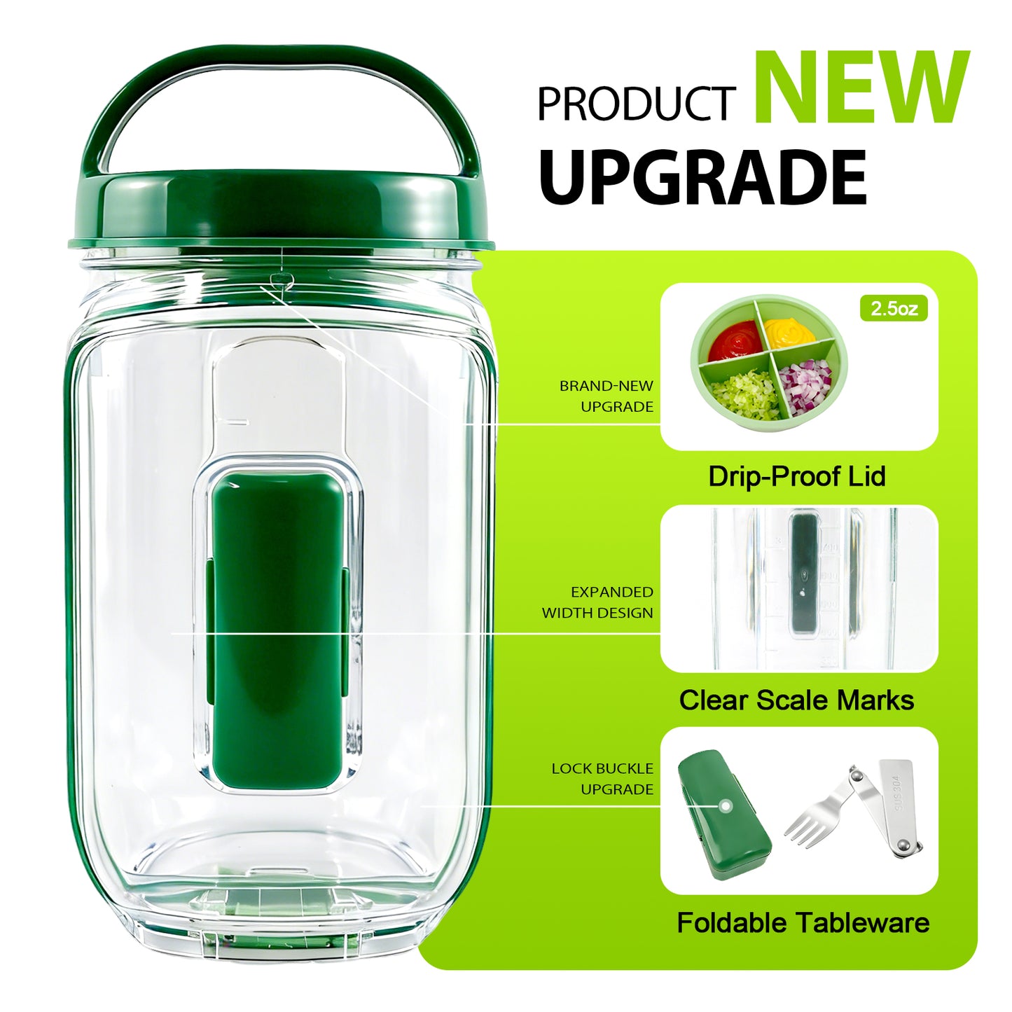 Alluxess Premium Leak-Proof Salad Pod Container