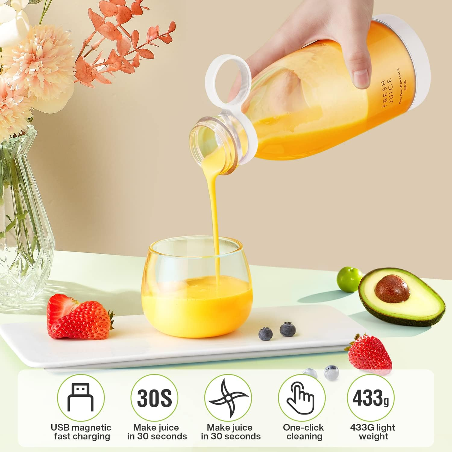Alluxess Pulse-Lite Portable Blender