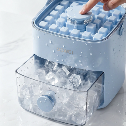 Alluxess| ASWEI Large Capacity Ice Cube Maker with Storage Bin for Cold Drinks