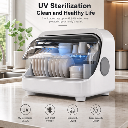 Alluxess™ Premium Tableware Storage Cabinet & Sanitizing Drain Rack