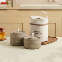 Brown Set – 2 Pieces (1 Small + 1 Large) + FREE Thermos Bag